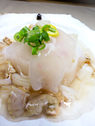ホタテと海老の蒸し物