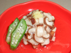 海老と栗の椎茸饅頭