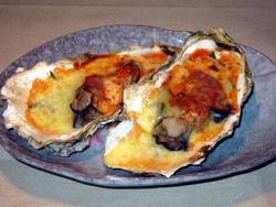 殻カキのチーズ焼き