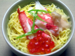 蟹の蒸し寿司