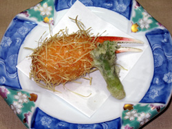 蟹爪の湯葉揚げ