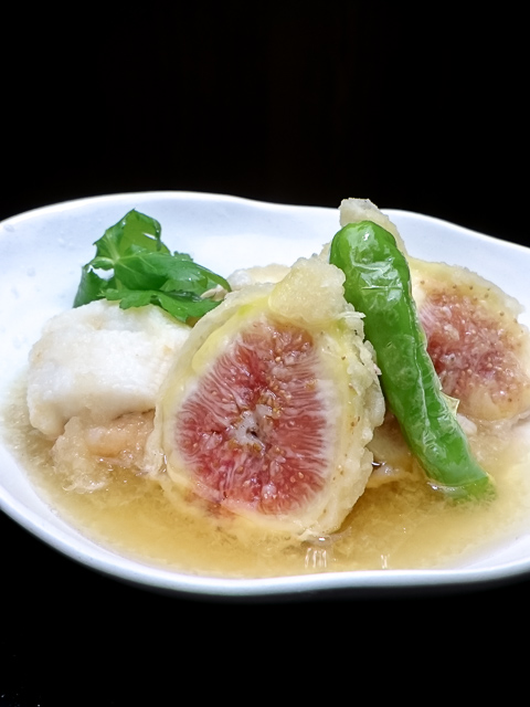 ”鱧だんごと無花果の揚げおろし”